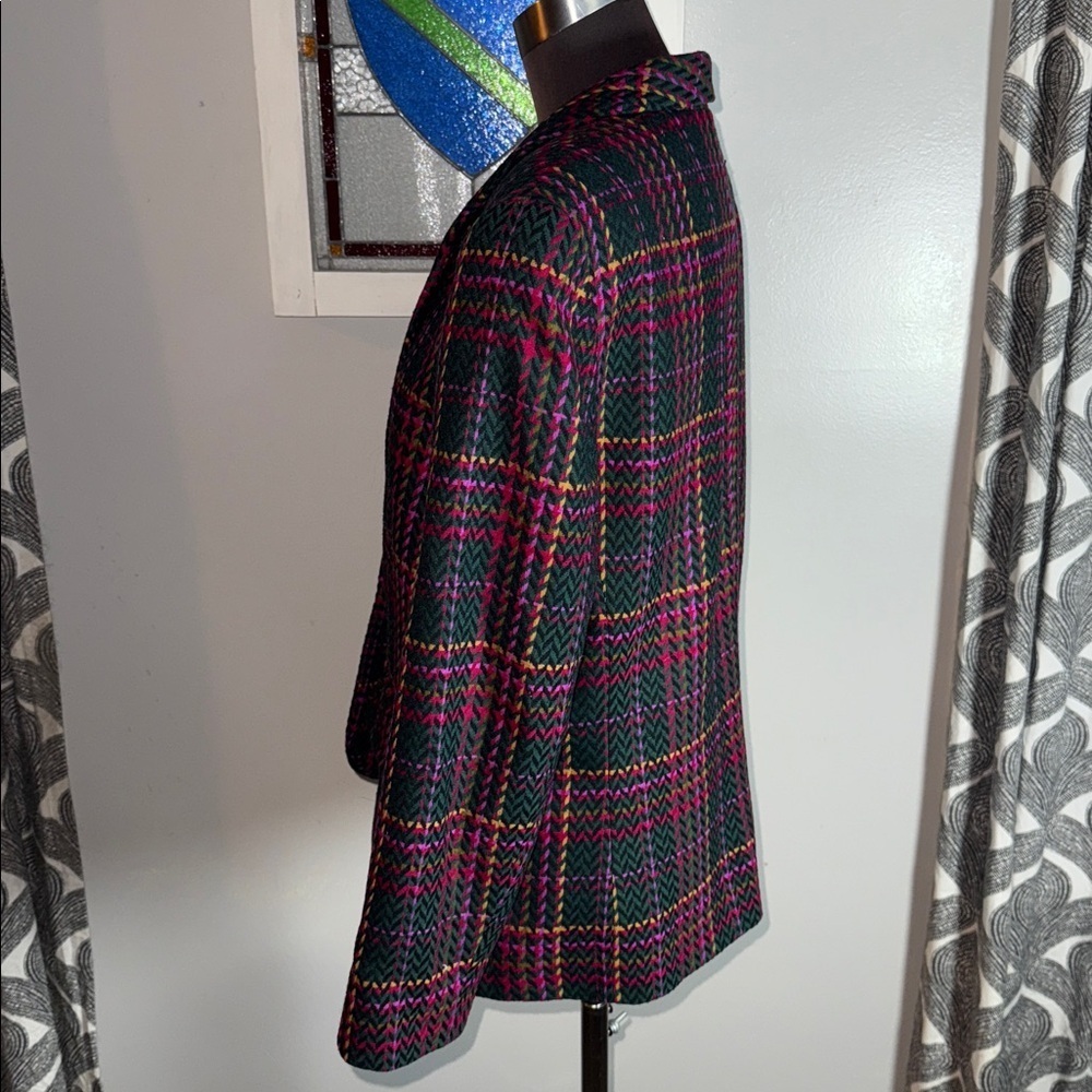 Pendleton Vintage 80s Plaid Wool Blazer - Picture 3 of 7